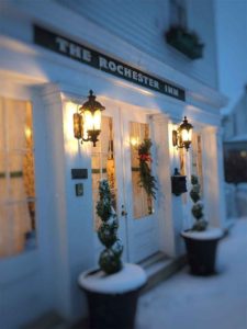 the rochester inn winter front door